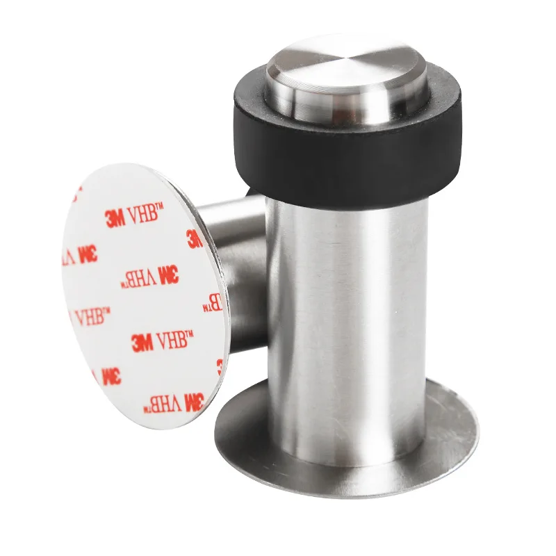

No Drilling Door Stopper Simple Design Stainless Steel Wall Protector Big Ring Rubber Without Hole Door Stopper