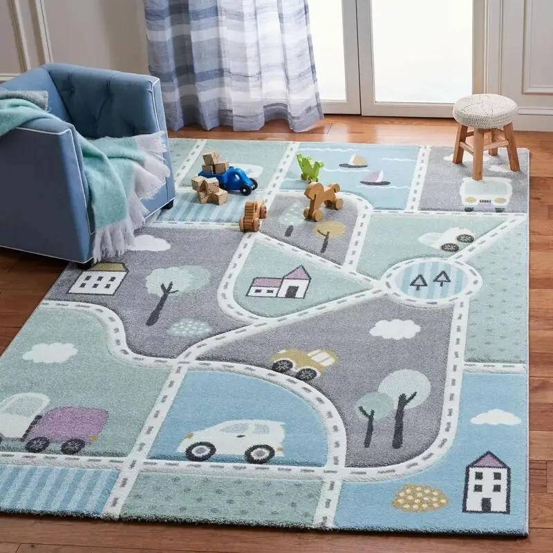 

Baby Crawling Mat Cartoon Play Pad Kids Room Carpet Modern Game Cushion Semicircle Bedroom Carpet Mat Photography Props
