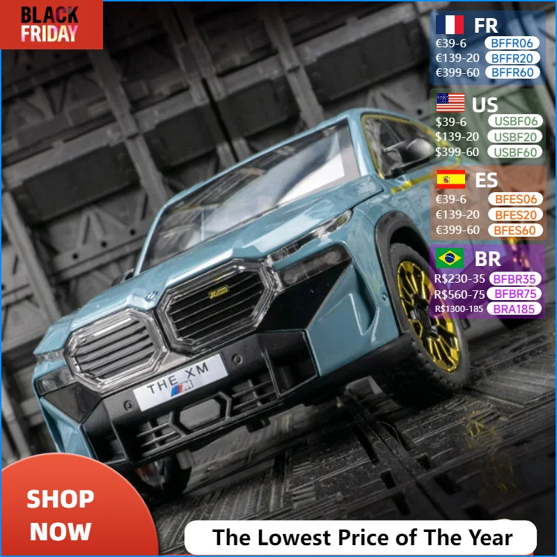 Модель спортивного автомобиля 1:24 BMW XM SUV из сплава литая металлическая модель