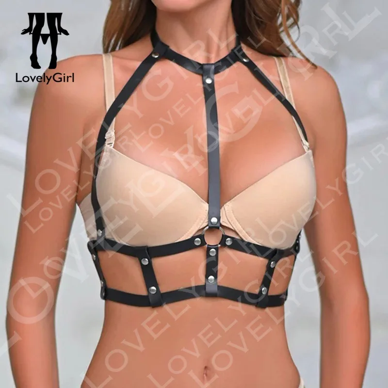 Подвязка БДСМ бандаж ремни готическая одежда женская кожаная нога тело женский