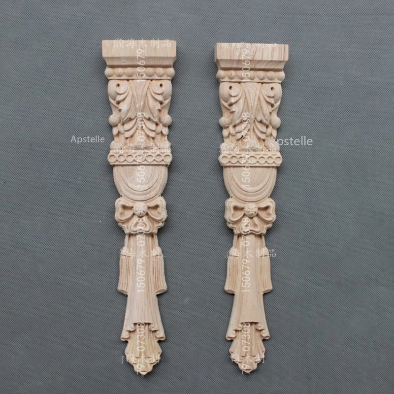 

European-style Home Accessories Carved Stigma Solid Wood Fireplace Cabinet Vertical Flower Roman Column Decoration
