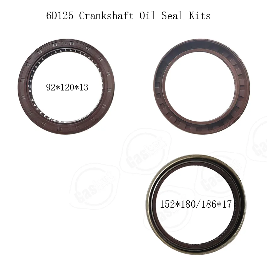 Переднее и заднее масляное уплотнение коленчатого вала для Komatsu 6D125 6D140-1 S6D140