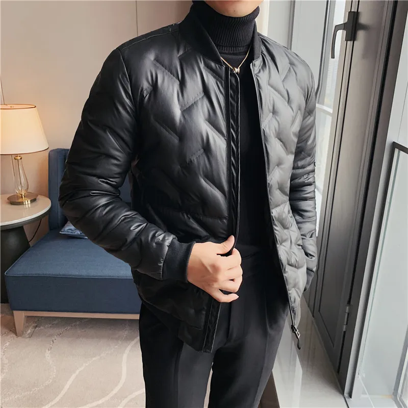 2021 Winter Light Thin Duck Down Jackets Men's Korean Fashion Slim Casual Down Coats Short Warm Parkas Outdoor Windproof Jacket