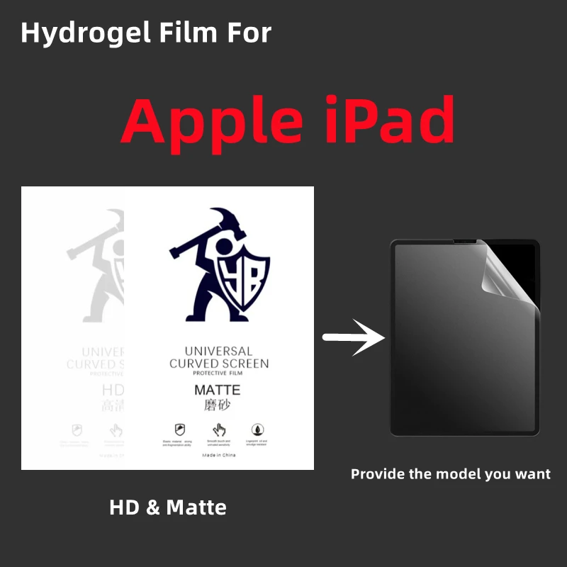 

Гидрогелевая пленка HD для Apple iPad Air 9,7 10,5 10,9, 3 шт., матовая защитная пленка для iPad Pro 11 iPad Mini 6 2021, защитная пленка