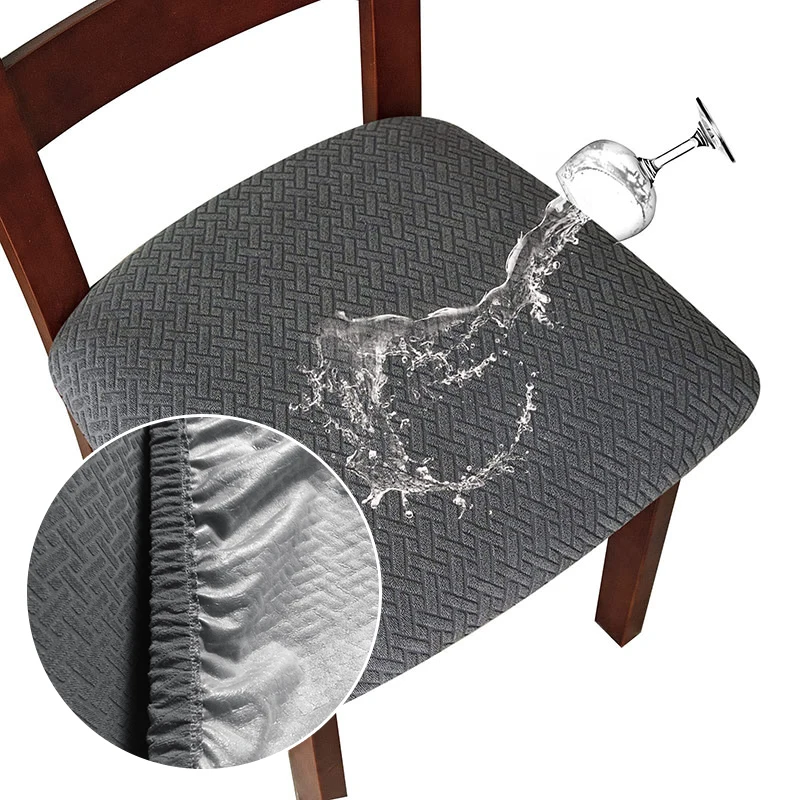 

NEW Waterproof Elastic Jacquard Chair Cover For Dining Room Chair Covers For Chairs Kitchen Wedding Hotel Banquet Protector Seat