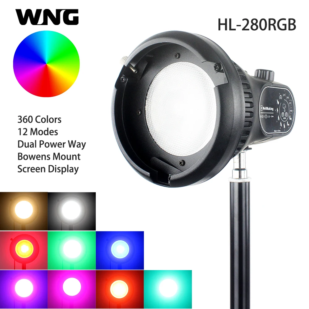 HL-280RGB COB Video Light RGB Full Color LED Special Effects Camera Lighting for Camcorder YouTube Photography |