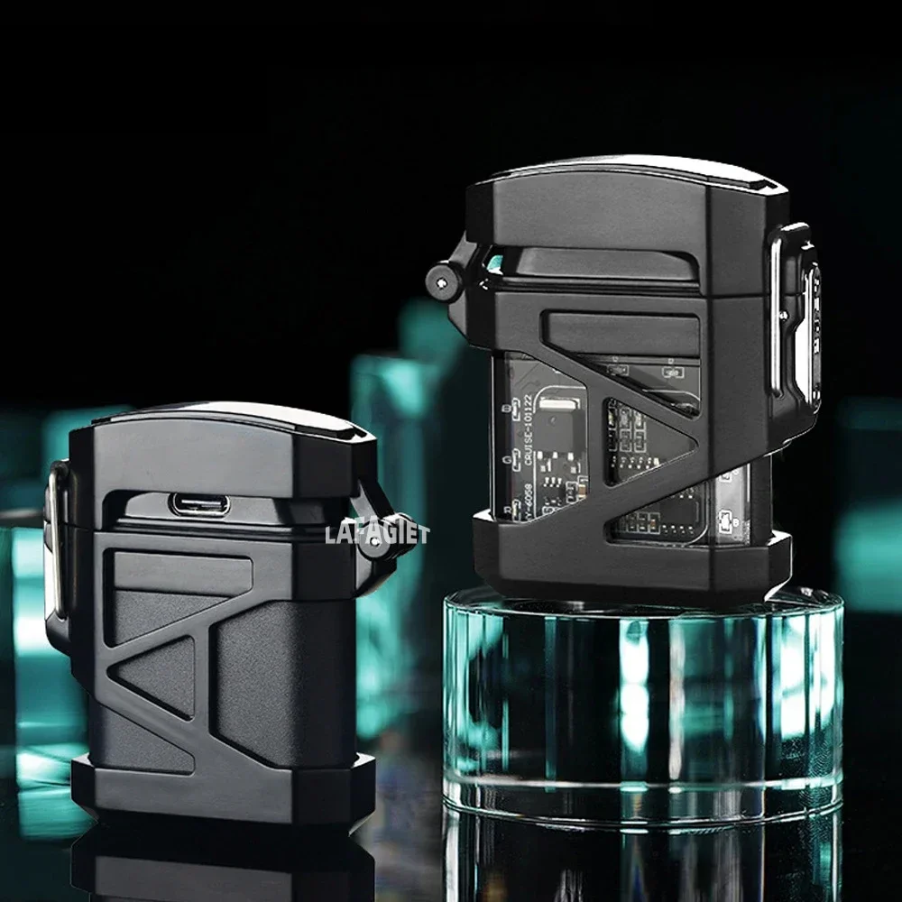 Водонепроницаемая металлическая аккумуляторная зажигалка простой прозрачный