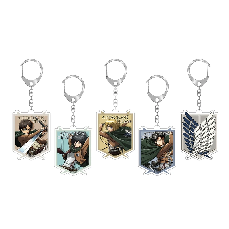 

Japanese Anime Attack on Titan Eren Mikasa Rival Cosplay Acrylic Keychain Schoolbag Pendant Chaim Keyring Decor Pendant Gifts