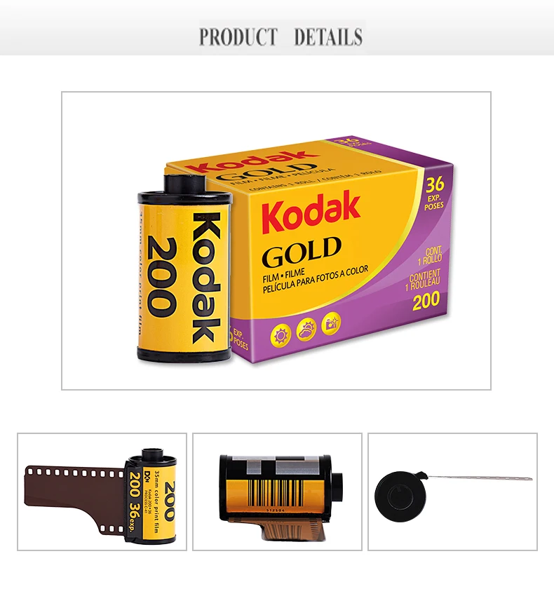 Для KODAK GOLD 200 35 мм пленка 36 экспозиций в рулоне подходит для камеры M35 / M38 (Срок