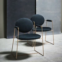 black dining chairs designer luxury soft individual armchair gold backrest fashionable sillas de cocina kitchen furniture cc50cy