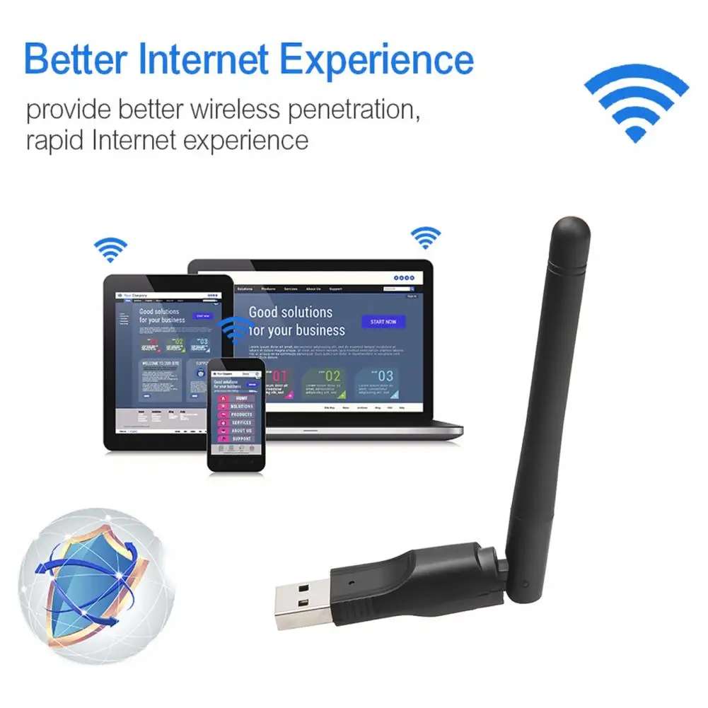 

Wireless Network Card Data Encryption with Antenna ABS 150Mbps 802.11 b/g/n USB WiFi Transceiver for Computer