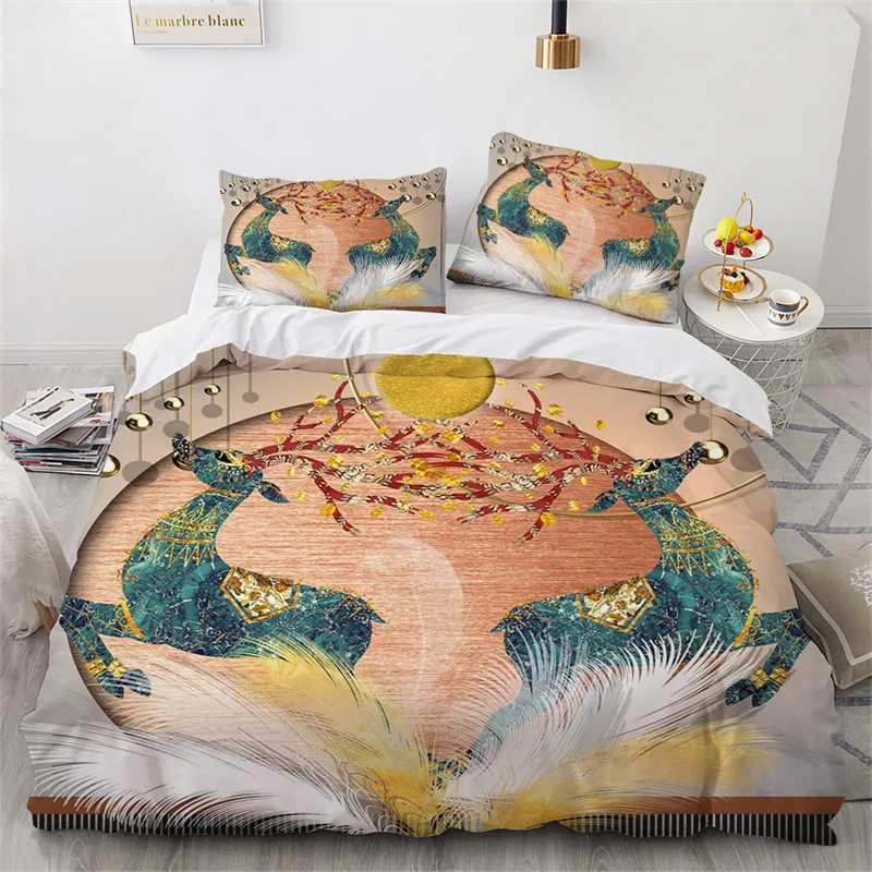 

Elk Comforter Cover Art Paintings Duvet Cover Microfiber Deer Wild Animal Bedding Set King Queen For Girls Teen Adults Bedroom