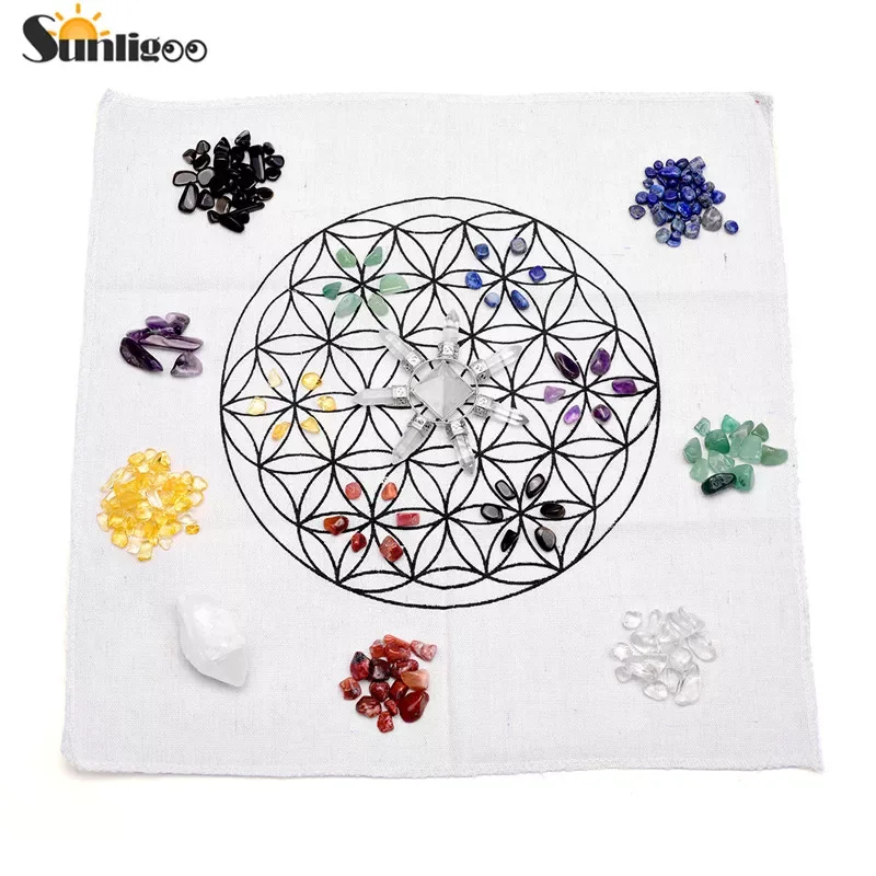 

Sunligoo 7 Chakra Healing Crystals Grids Kit W Clear Quartz Pyramid Energy Generator Clear Quartz Crystal Wand Grid Altar Cloth