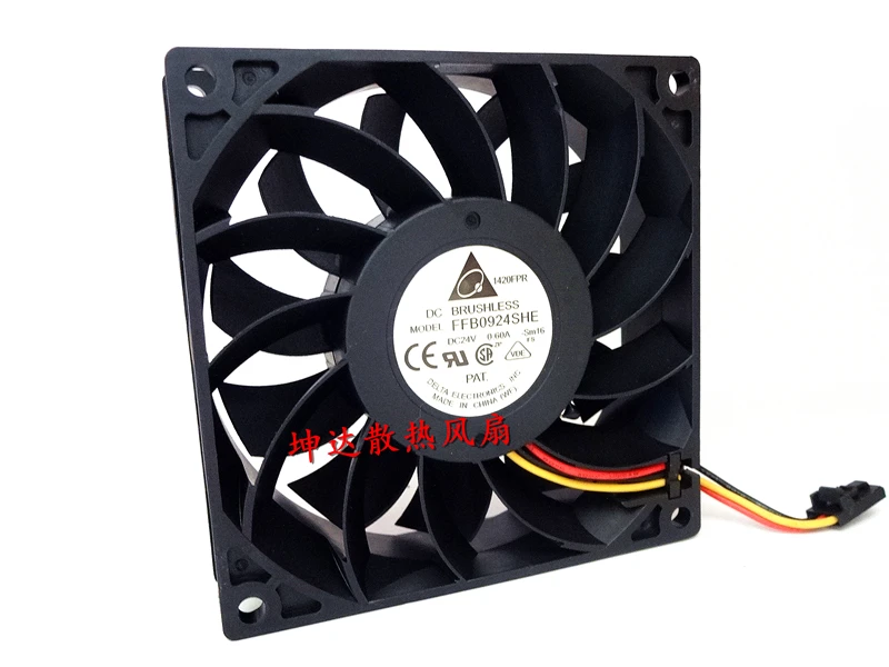 

Delta Electronics FFC0924B DC 24V 0.60A 90X90x25mm 3-Wire Server Cooling Fan