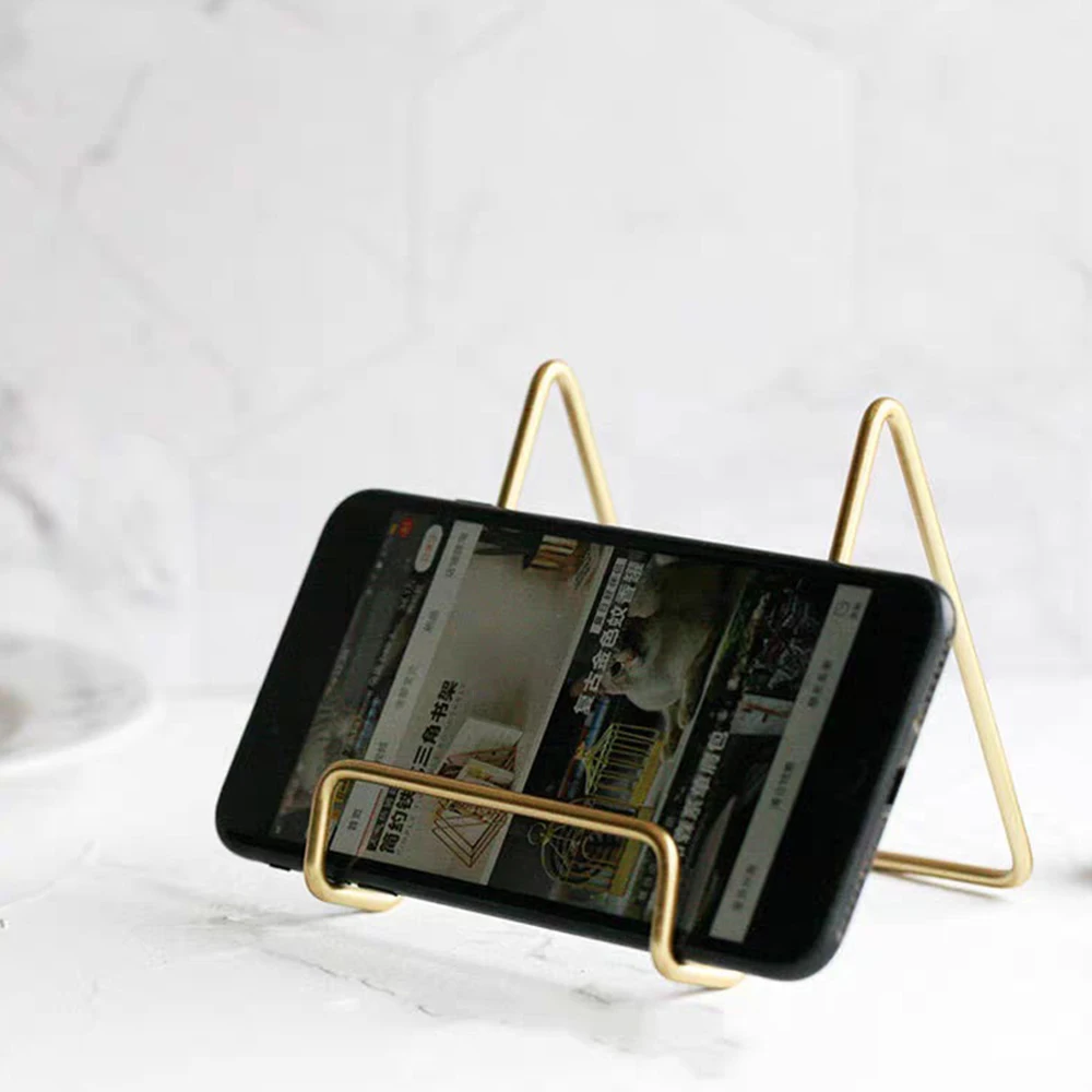 

Geometric Iron Desktop Placement Stand Mobile Phone Book Newspaper Collection Storage Rack Magazine Display Holder Storage Rack
