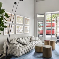 italian style light luxury buckle sofa post modern leather design simple and creative living room combination sofa
