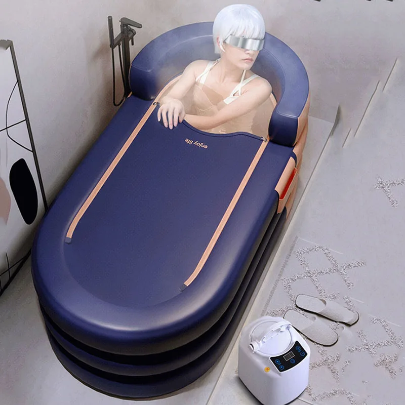 

Hydromassage Bath Adult Folding Bathtub Portable Body Sauna Pregnant Folding Bathtub Fumigator Badewanne Bathroom Barrel HY50BT