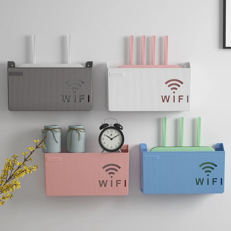 

Box Storage Hanging Organizer Wall Router Box Box Bracket Cable Storage Power Cable Shelf Wireless Organizer Router Plastic Wifi