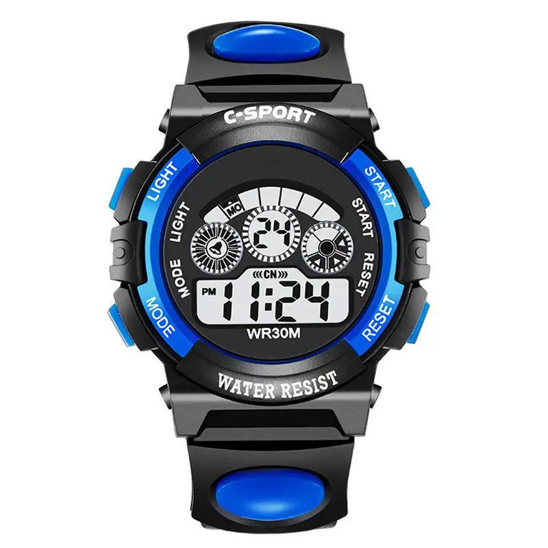 Kid's Luminous Electronic Digital Watch Sport Wrist Watch Children Clock Waterproof Strap Big Dial Fashion Simple Boy Watches