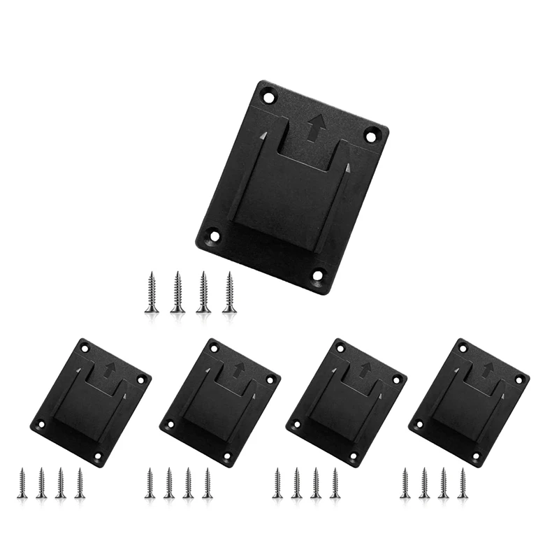 

5 Pieces Power Tool Holders Dock/Mount Hanger For De-Walt 12/18/20V Drill Fit For M18 Tools,Black