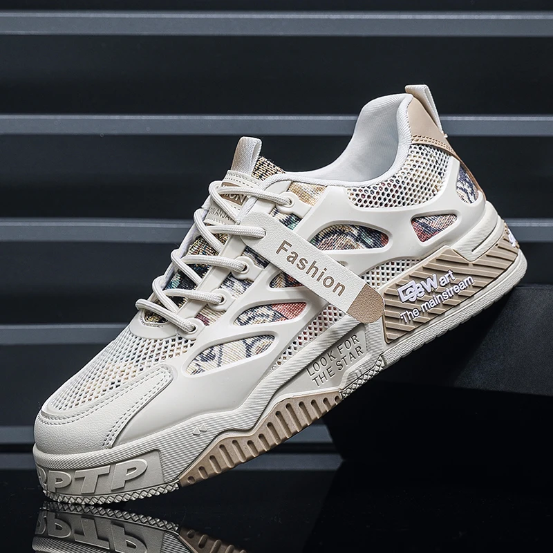 Модные кроссовки мужская обувь дышащая для ходьбы сетчатые повседневные в