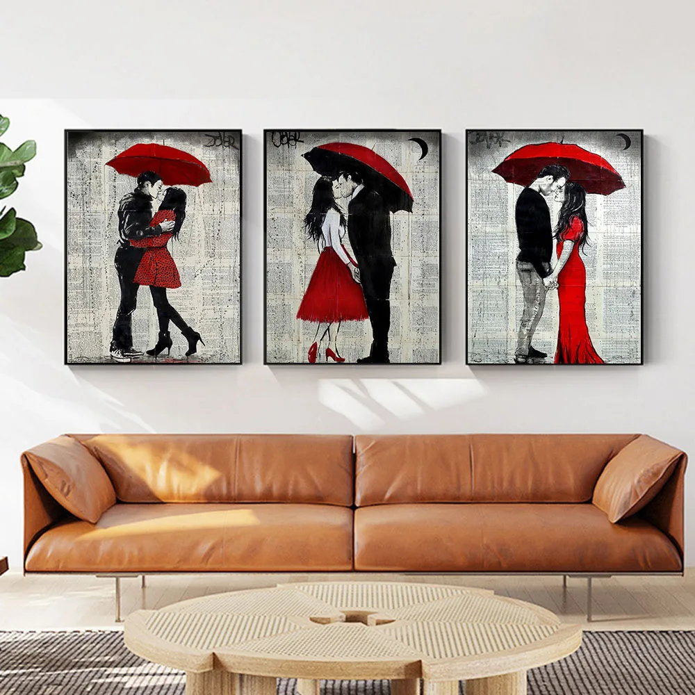 Винтажная художественная красная юбка Картина на холсте для влюбленных