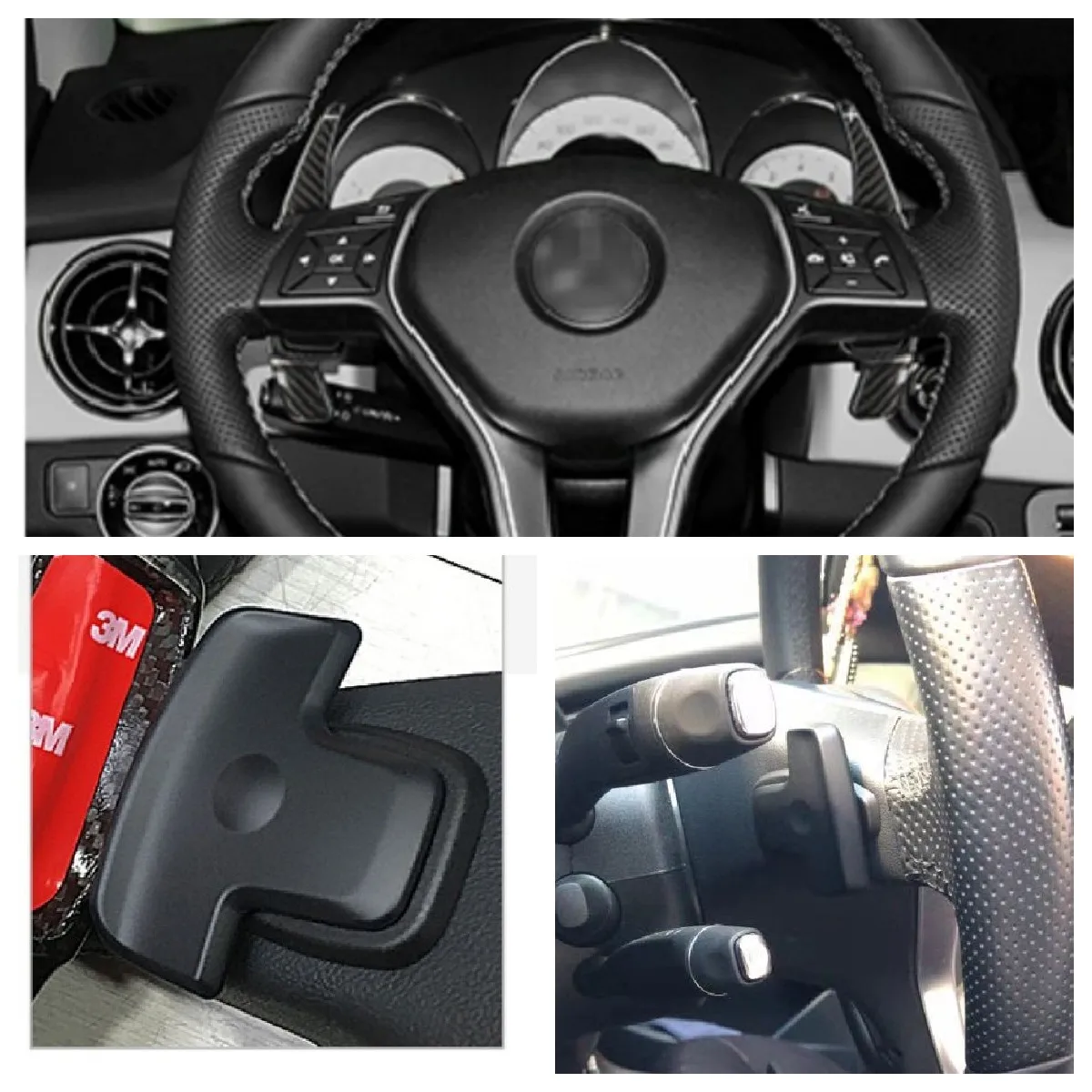 Фото Для Mercedes Benz A B E M Class ML W166 W176 W204 W212 W222 W246 C117 W218 X156 DSG Рычаг переключения рулевого колеса из углеродного волокна №1