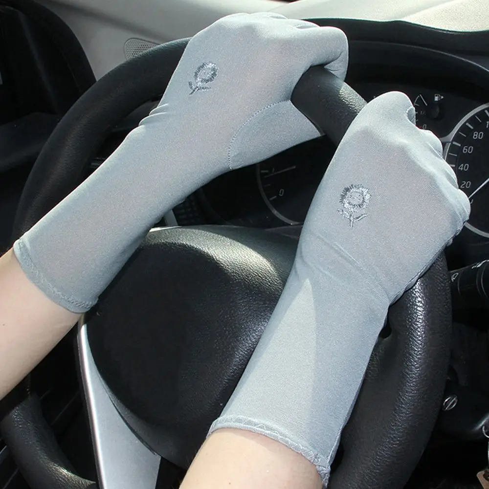 

Women Slip Resistant Mid-long Elastic Sunscreen Gloves Etiquette Gloves Driving Gloves Anti UV