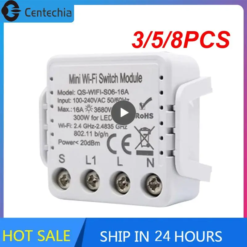 

3/5/8PCS Voice Control Wifi Switch Smart Home Smart Socket 100-250v Ac Wifi Tuya Smart Switch Countdown Function Wifi Socket 16a