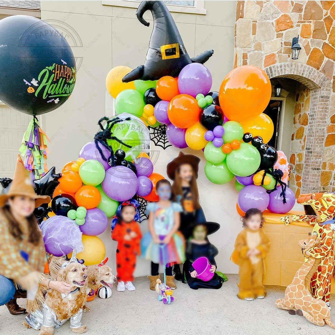 

Оранжевый Фиолетовый воздушный шар летучая мышь переключатель в виде паука фотопленка для хэллоуина украшения для вечеринки воздушные шар...