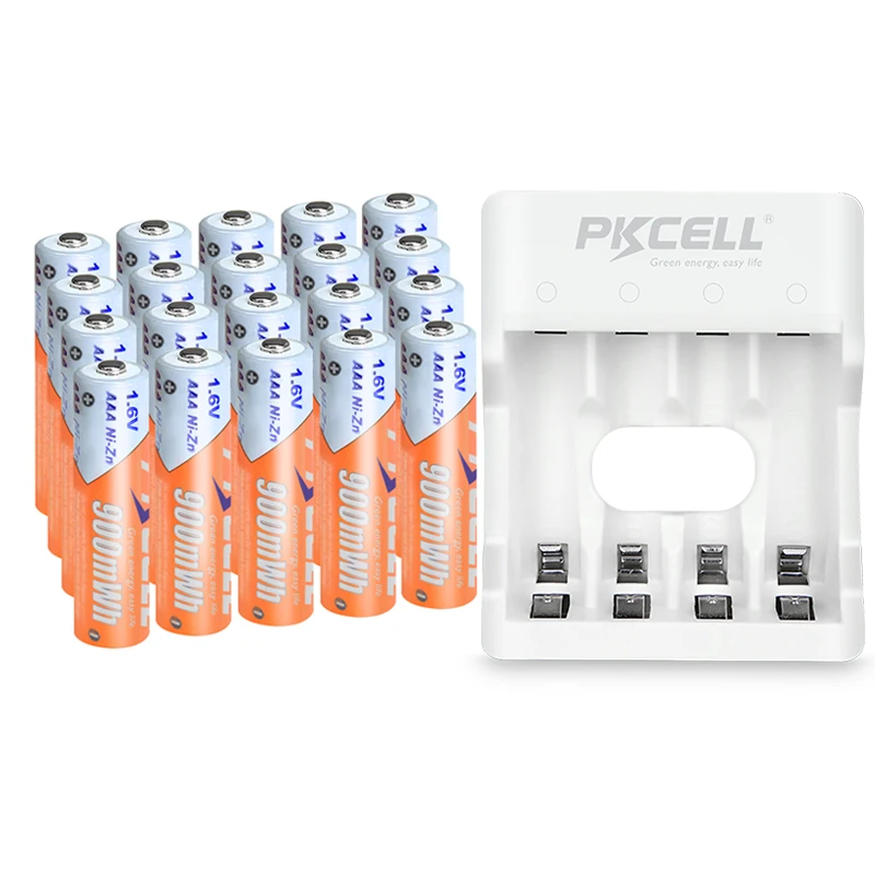 

4/8/12/16/20Pcs 1.6V AAA NIZN Rechargeable Battery NIZN Charger PKCELL NI-ZN 900mWh 3A Size for Toys