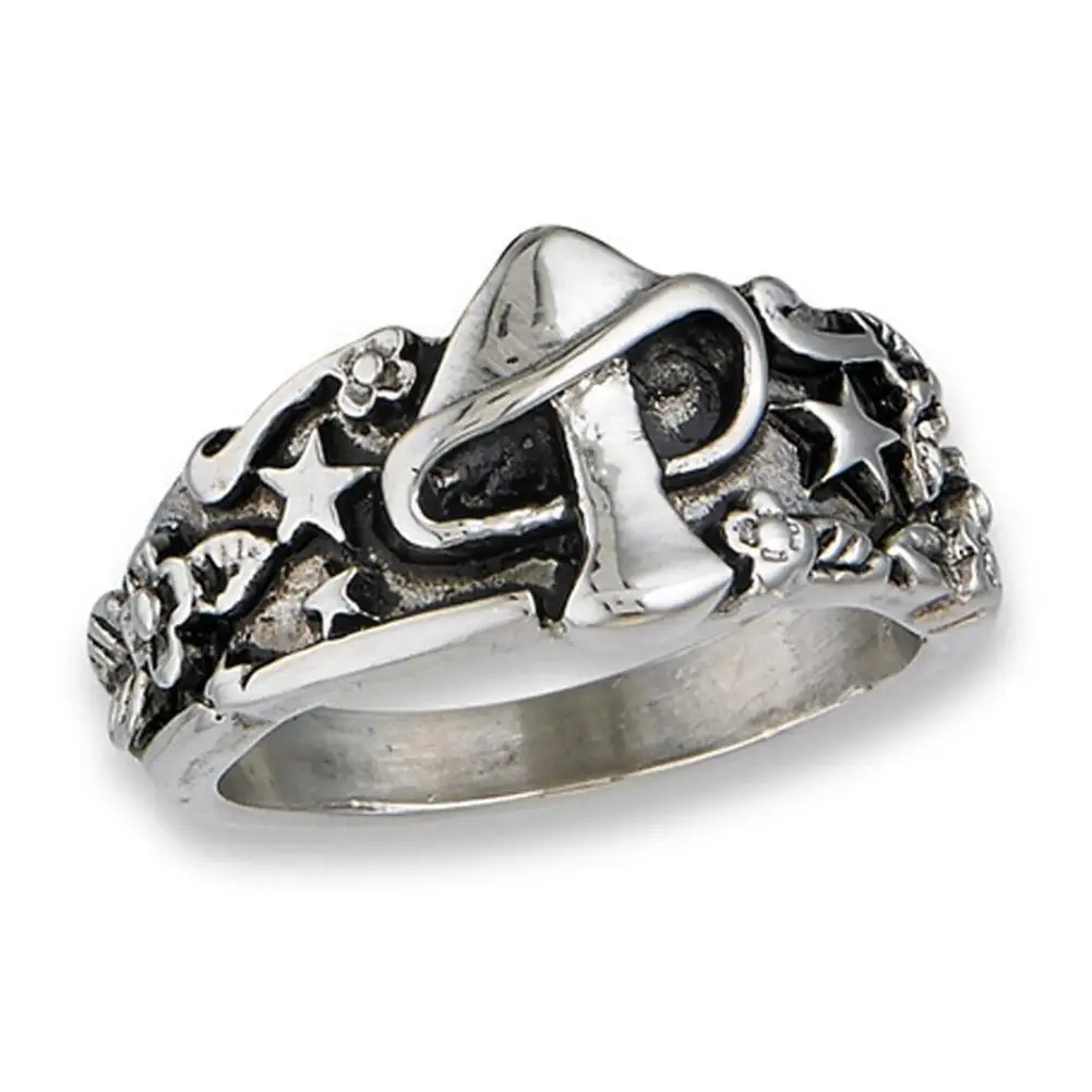 

Винтажное кольцо с цветочным узором для женщин и мужчин, новое модное кольцо разных размеров, ювелирные изделия, ретро, панк, металлические ...