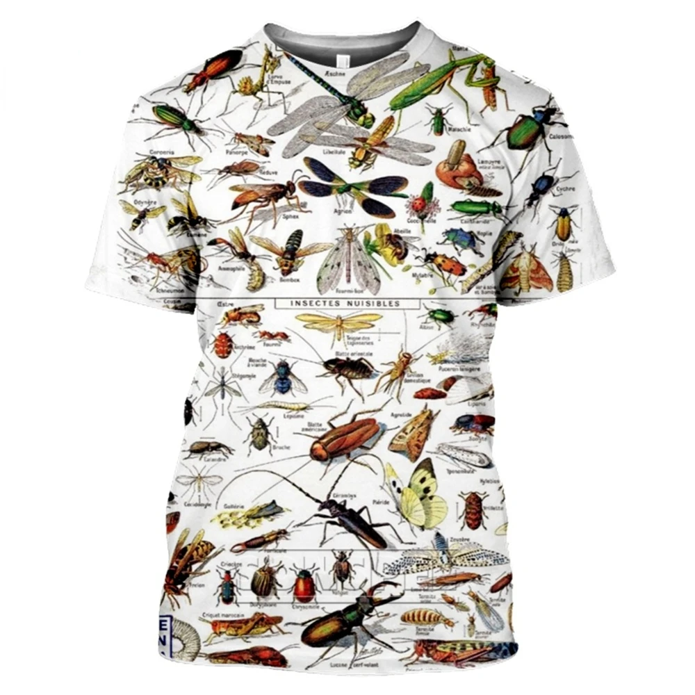 

3D Bird Insect Print T-Shirt Short Sleeve Funny Streetwear Summer Harajuku Anime Fashion Top