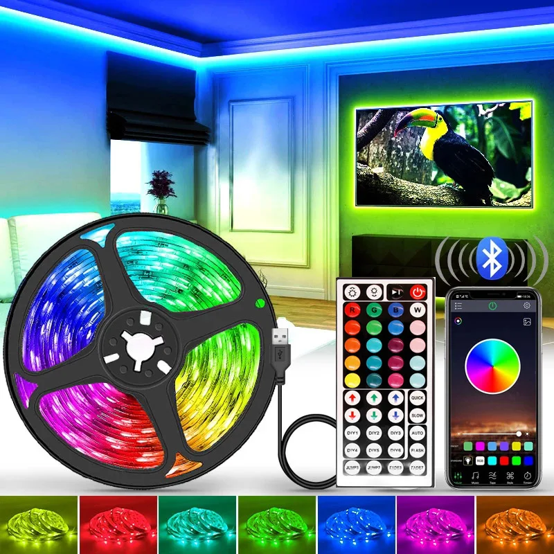 

LED Strip Light USB Bluetooth RGB 5V LED RGB Lights Flexible USB LED Lamp Tape Ribbon RGB TV Desktop Screen BackLight Diode Tape
