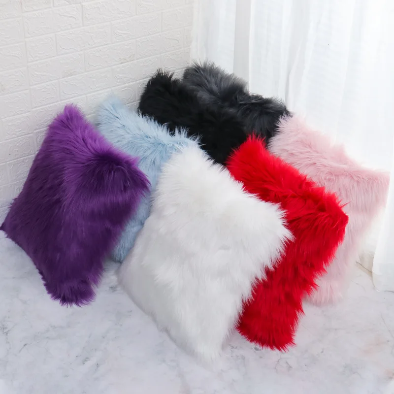 

Плюшевые мягкие наволочки 45x45 см, декоративная подушка с ворсом для гостиной, спальни, комнаты, дивана, пушистая домашняя наволочка