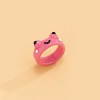 cute smile frog rings for women girls funny personality wholesale cartoon animal chicken frog ring fashion cute jewelry gifts