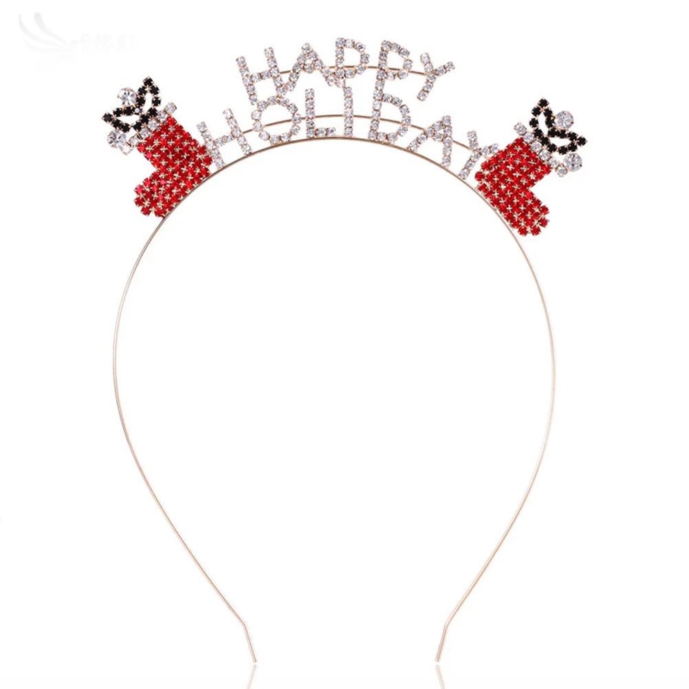 

Hair Hoops Letter Headband Hair Decoration Stocking Supplies Happy Holiday Headdress Tool for 1Pc