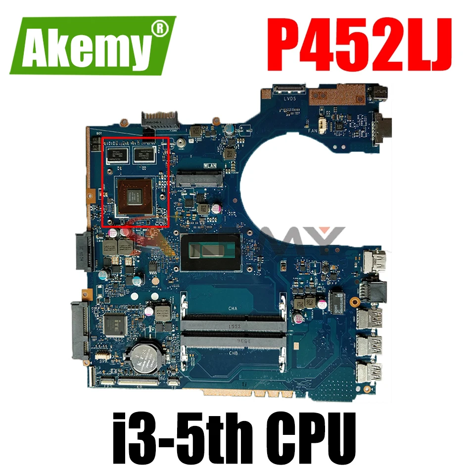 

Материнская плата AKEMY P452LJ для ноутбука ASUS P452LJ, оригинальная материнская плата I3-5th GT920M