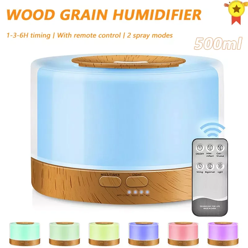 

500ml Aromatherapy diffuser Humidifier Xiomi Remote Control aroma diffuser Machine essential oil ultrasonic Mist Maker