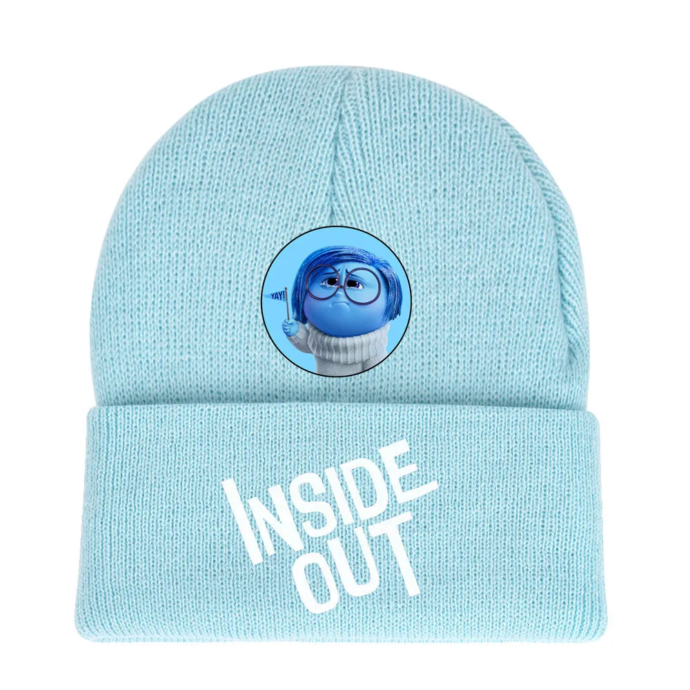 Вязаная шапка с рисунком мультфильма Disney Inside Out 2 Kawaii Joy Sadness Anger Disgust Fear Envious детская