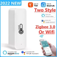 tuya wifi zigbee temperature humidity sensor indoor hygrometer thermometer detector smart life remote control alexa google home