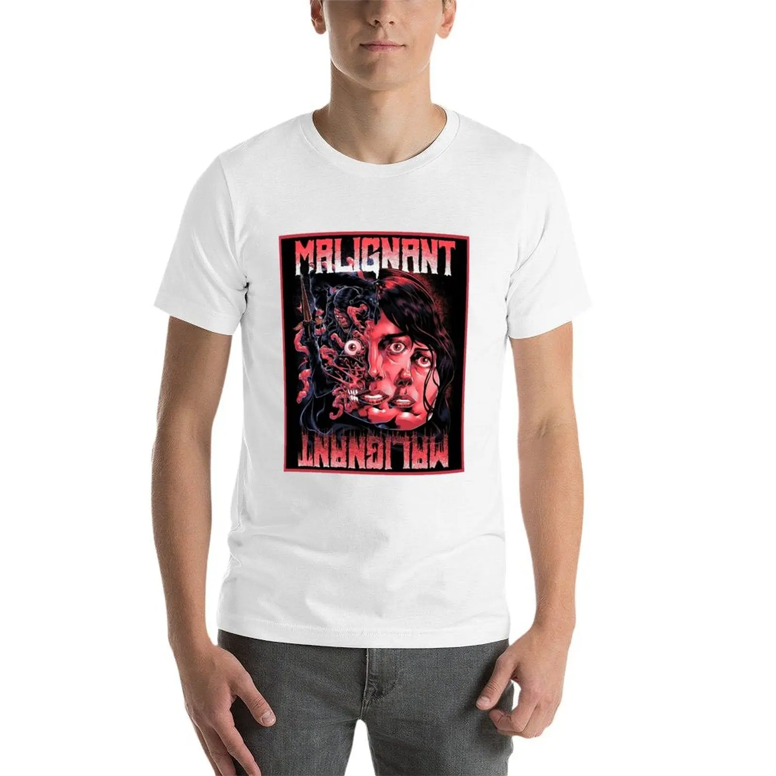 Фото Футболка Malignant- Fan art gidfts, хлопковые футболки, мужская футболка из 100% мужчины, мужская дизайнерская футболка №3