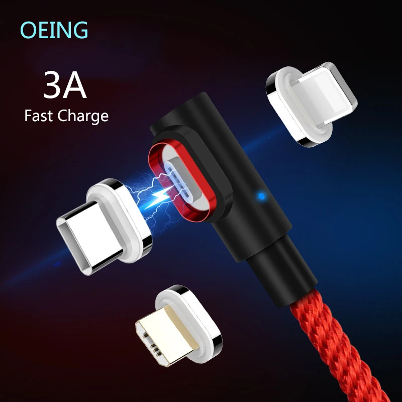 

OEING 3A Magnetic Fast Charging Data Cable For iPhone 11 12 13 Pro Max 1M/2M Phone Charger Cable Fast Charging USB Type C Cable