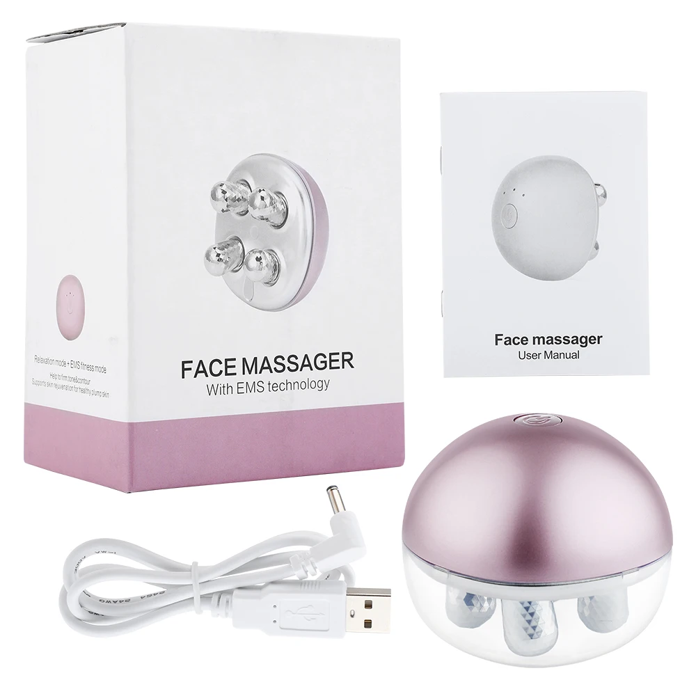 

Facial Roller Rechargeable Massage Face-lifting Device Skin Firming EMS Micro Current Tighten Skin Remove Edema Fades Fine Lines