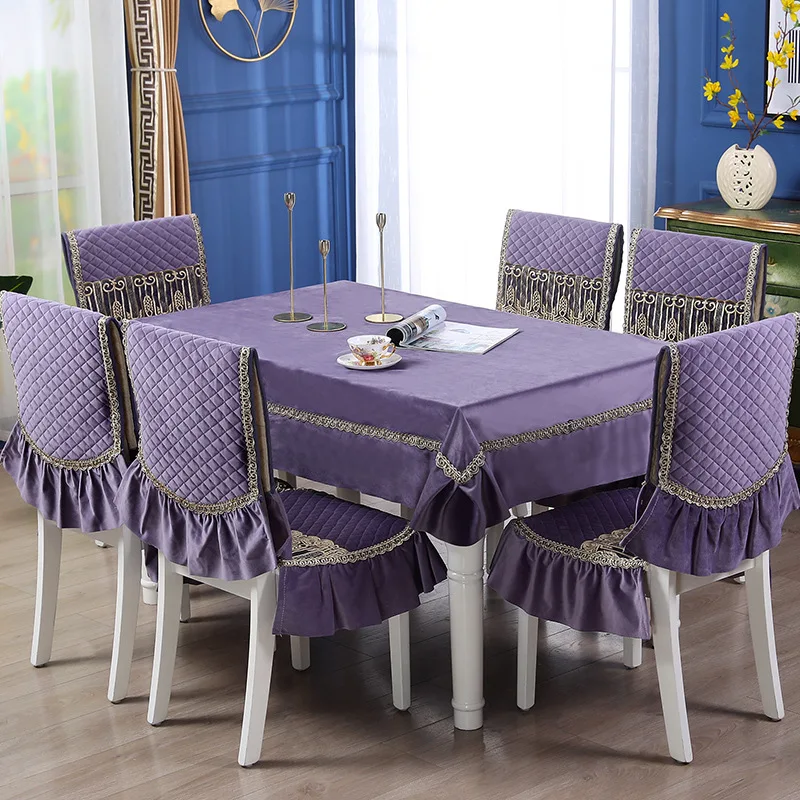 

Набор чехлов для столовой с вышивкой в китайском стиле, домашний декоративный фланелевый коврик для стола и стула, праздничный декоративный Настольный наряд