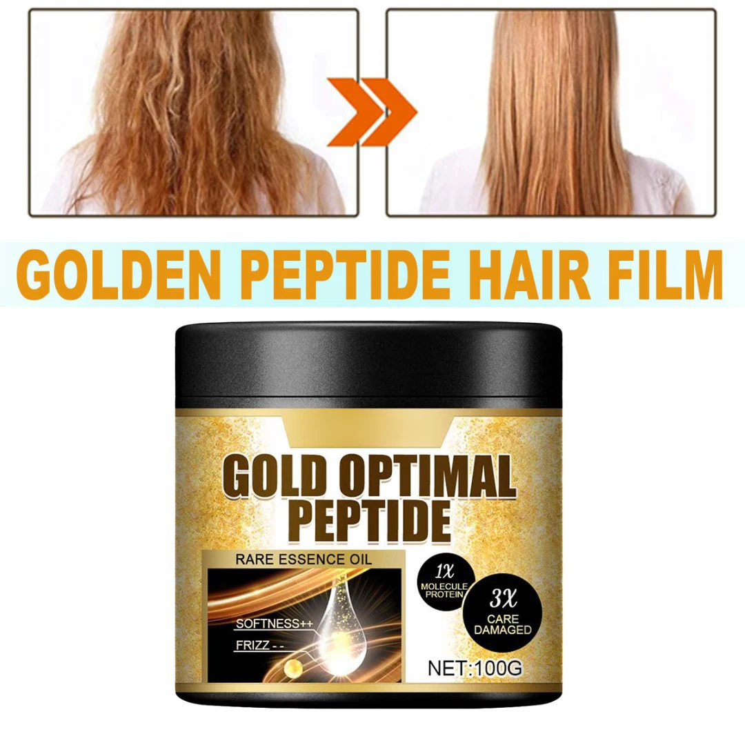 

1 Pc 100g Gold Peptide Hair Mask Repairs Nourishing Damage Deep Repair Hair Restore Smooth Soften Frizzy Hair Scalp Care Health