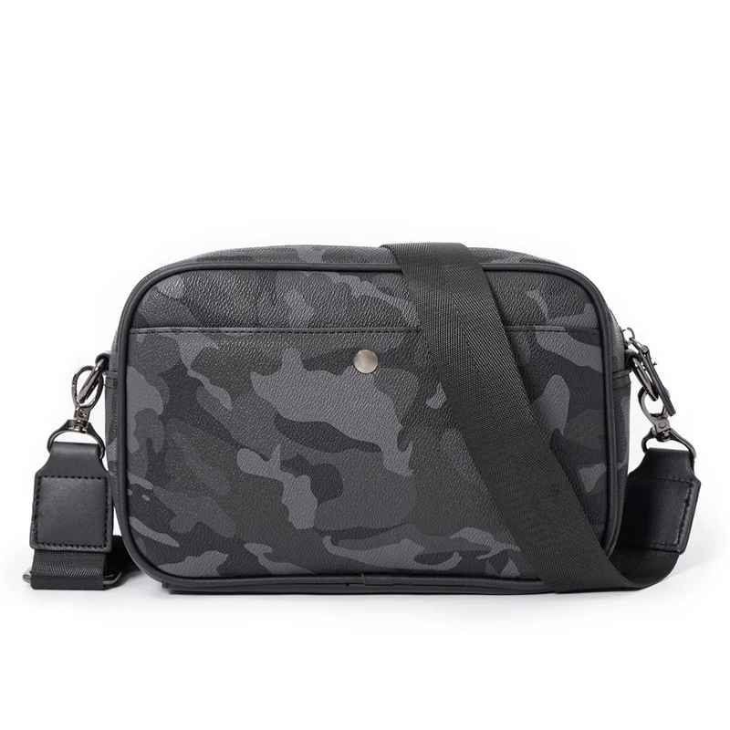 Casual Sport Small Square Bag fro Men Shoulder Crossbody Bag Small Messenger Bag Camouflage Leather Male Travel Handbag Clutches