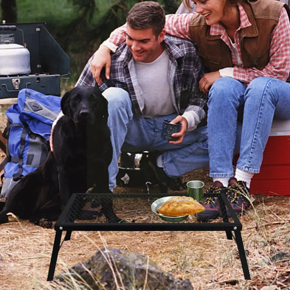 

Folding Iron Net Table Outdoor Portable Barbecue Table Tea Small Travel Grill Self Portable Mat Cooking Table Driving Foldi F9M2