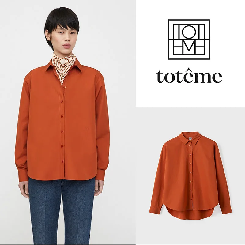 

Toteme Fashion Long-sleeved Shirt 2023 Women office Top Solid Color Striped Urban Style All-match Shirt Women's Button Down Shir