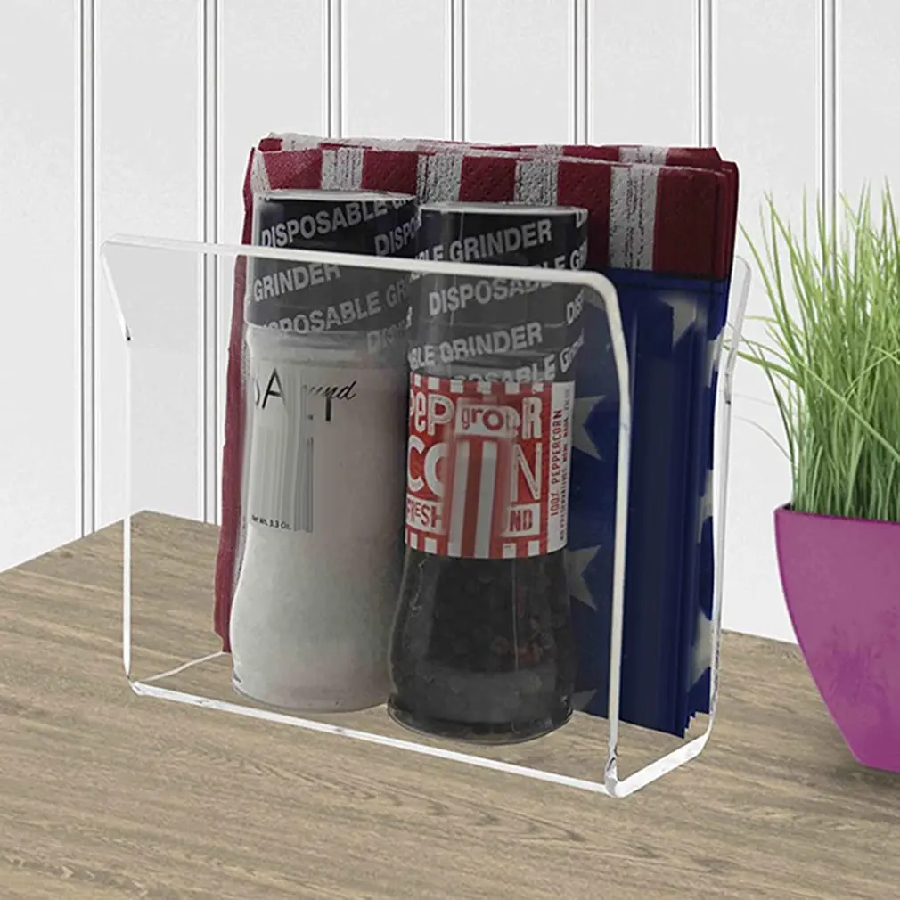 Прозрачный органайзер для салфеток акриловая подставка стола отдельно стоящий